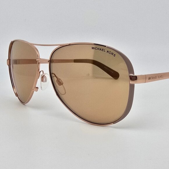 Michael Kors MK5004 Chelsea Gold Taupe Frame Rose Gold Lens Aviator Sunglasses - Picture 1 of 13
